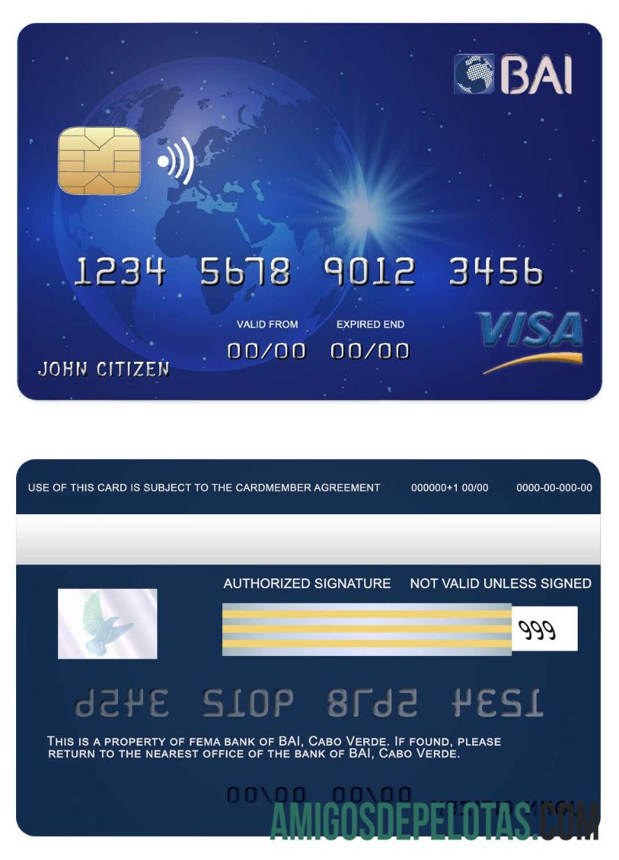 Cabo Verde BAI Bank Visa Card exemplo real